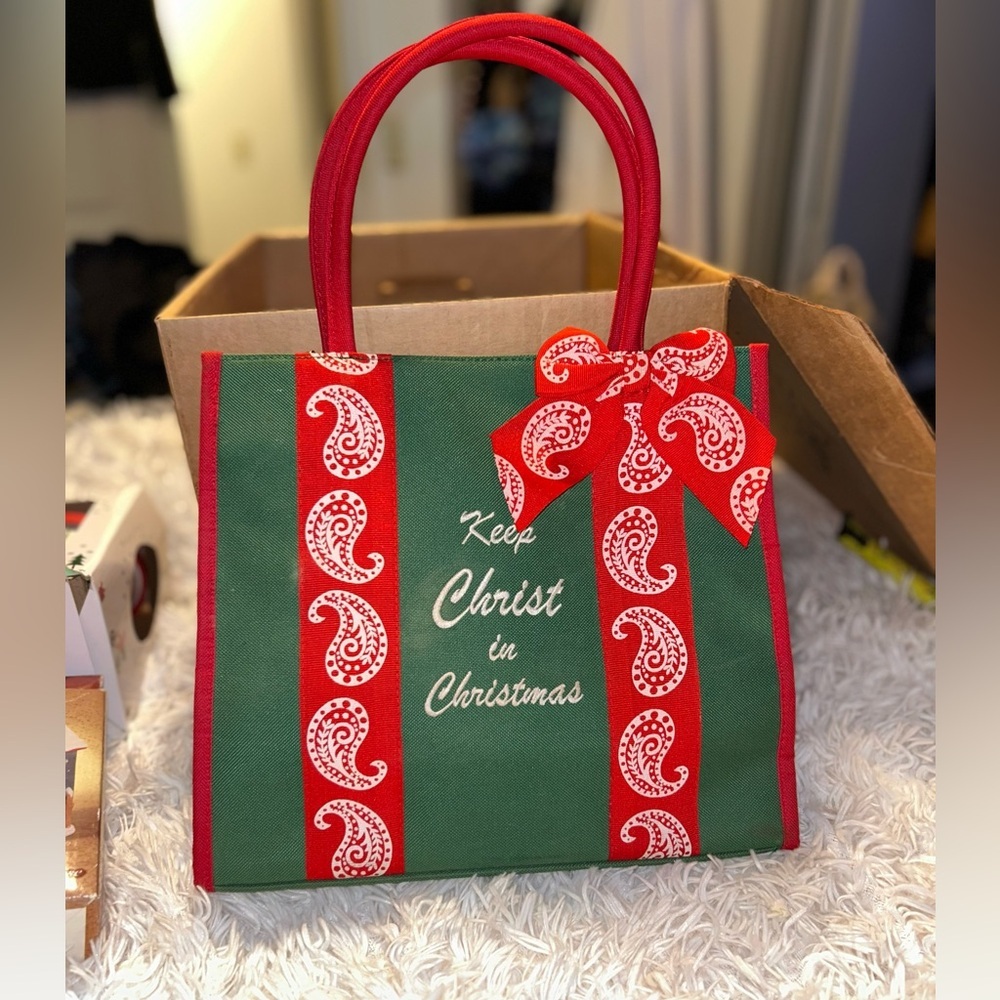 New farmers Keep Christ in Christmas embroidered bag fully lined make offer